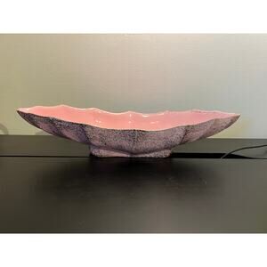 Mid-Century Modern Long Pink Bowl with Gold Splatter - Made in California